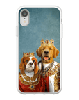 Funda para móvil personalizada con 2 mascotas 'Rey y Reina'