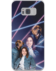 Funda para teléfono personalizada Lazer Portrait Pet (masculino)/humano (femenino) de los años 80