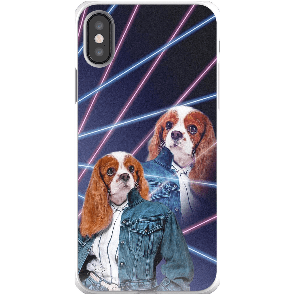 Funda personalizada para teléfono con mascota &#39;Lazer Portrait (femenino) de los años 80&#39;