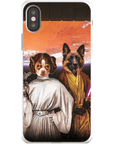 Funda personalizada para teléfono con 2 mascotas 'Princess Leidown &amp; Jedi-Doggo'