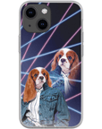 Funda personalizada para teléfono con mascota 'Lazer Portrait (femenino) de los años 80'