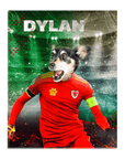 Lienzo personalizado para mascotas 'Wales Doggos Soccer'