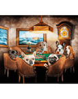 Lienzo personalizado con 6 mascotas de pie 'The Poker Players'