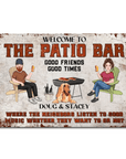 Bienvenido al cartel del patio trasero con parrilla para patio 