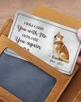 Billetera con tarjeta de aluminio conmemorativa para mascotas personalizable en vivo