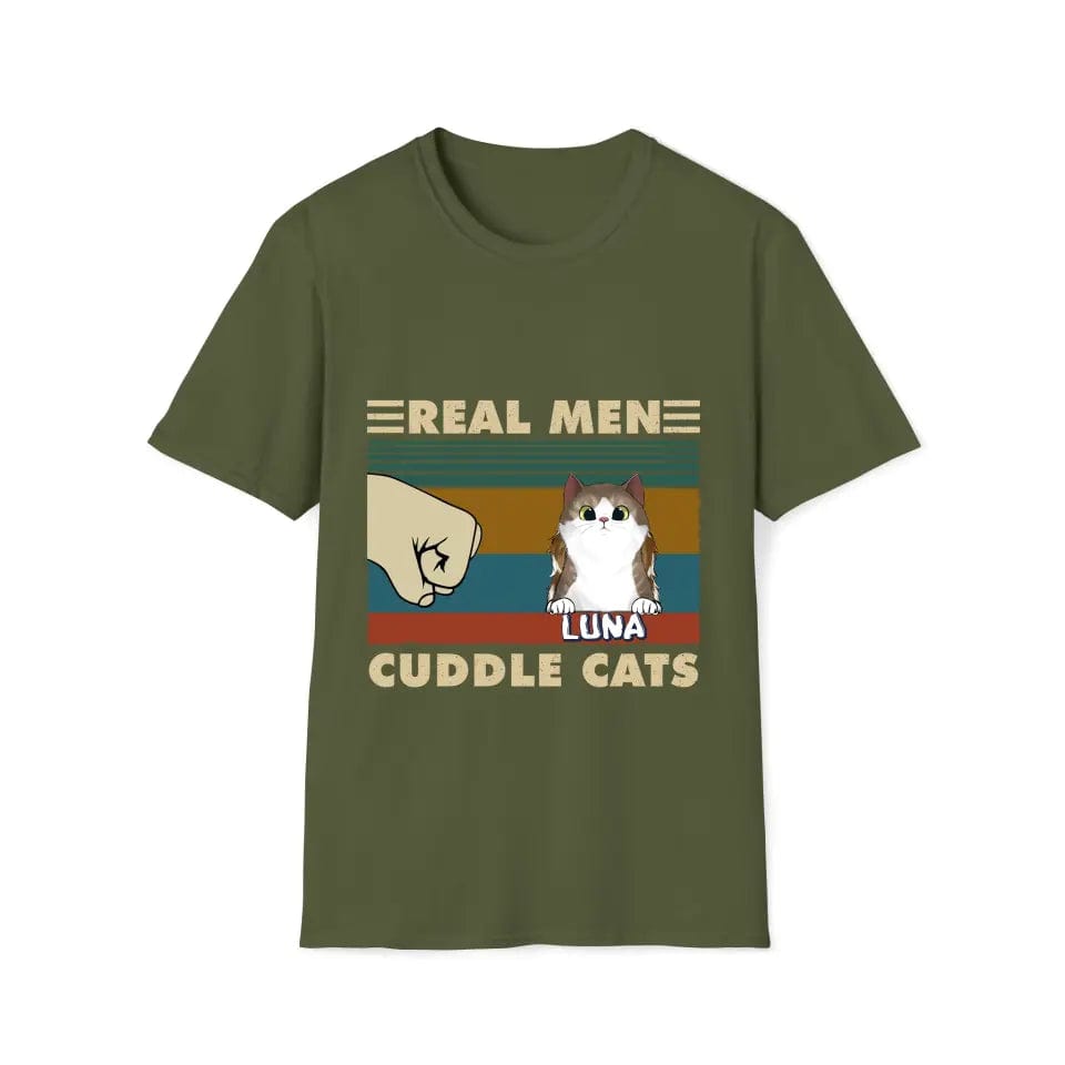 Real Men Cuddle Cats - Camiseta