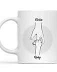 Taza personalizada Mano a mano para padres (mascotas/niños)