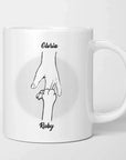 Taza personalizada Mano a mano para padres (mascotas/niños)