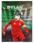 Manta personalizada para mascotas 'Wales Doggos Euro Football'