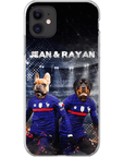 Funda personalizada para teléfono con 2 mascotas 'France Doggos'