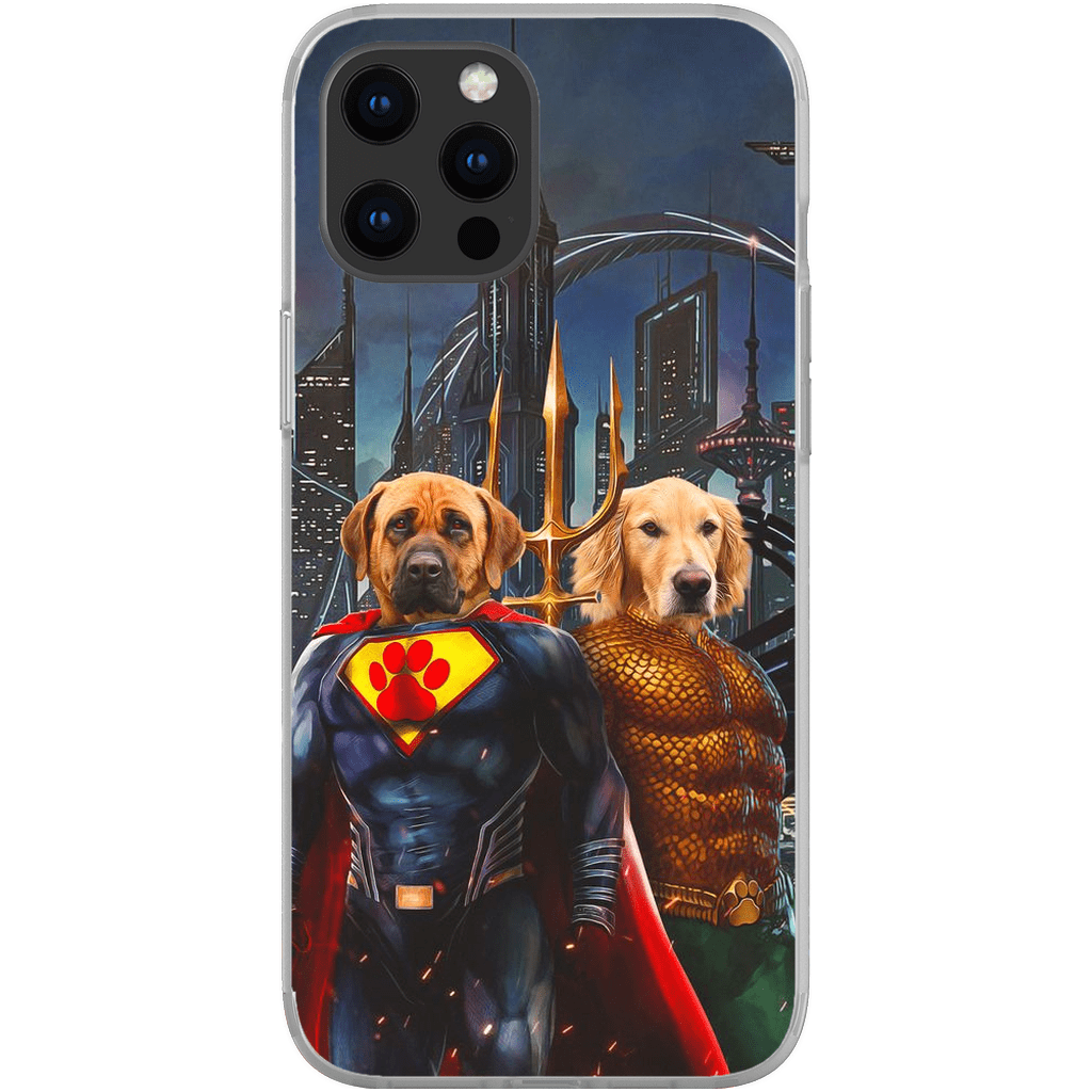 Funda personalizada para teléfono con 2 mascotas &#39;Superdog &amp;amp; Aquadog&#39;