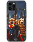 Funda personalizada para teléfono con 2 mascotas 'Superdog &amp; Aquadog'