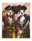 Lienzo de pie personalizado para 2 mascotas 'Los Piratas'