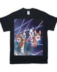 Camiseta personalizada con 3 mascotas 'Lazer Portrait (hembras) de los años 80' 