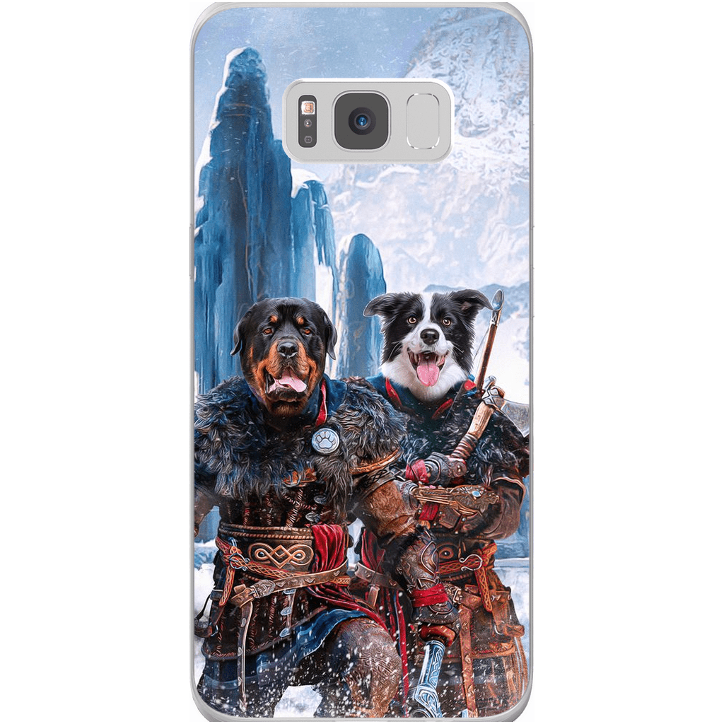 Funda personalizada para teléfono con 2 mascotas &#39;The Viking Warriors&#39;