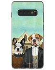 Funda personalizada para teléfono con 2 mascotas 'American Pawthic'