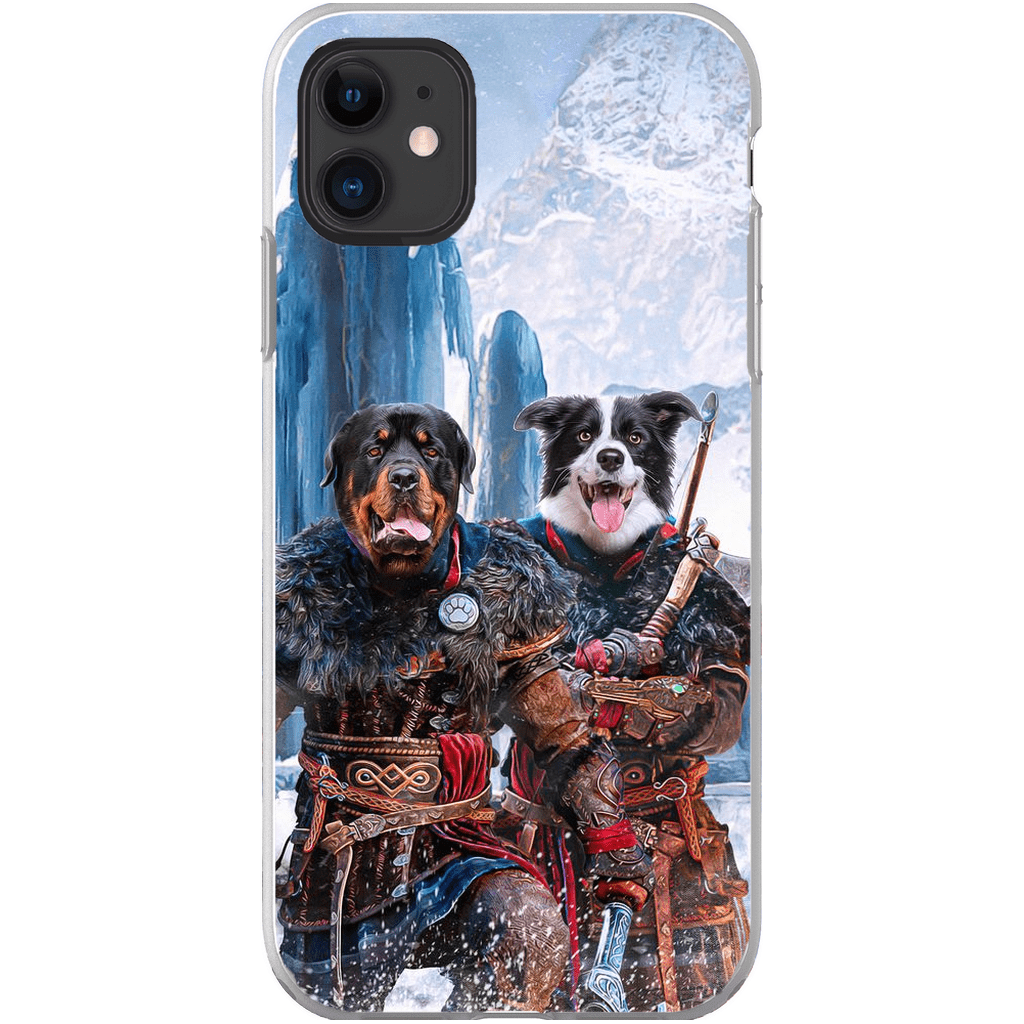 Funda personalizada para teléfono con 2 mascotas &#39;The Viking Warriors&#39;