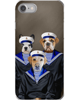 Funda personalizada para teléfono con 3 mascotas 'Los Marineros'