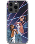 Funda personalizada para teléfono con 2 mascotas '1980s Lazer Portrait'