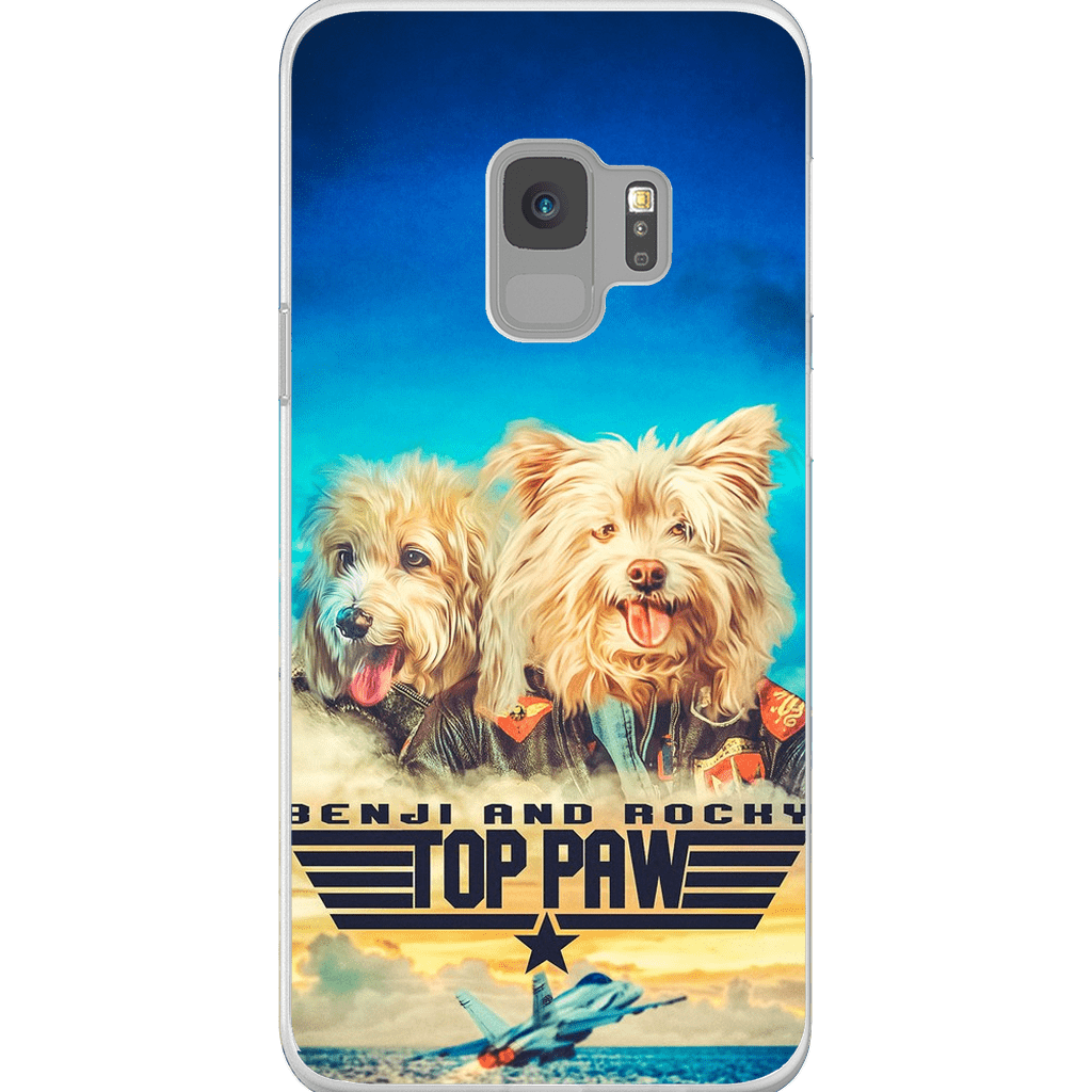 Funda personalizada para teléfono con 2 mascotas &#39;Top Paw&#39;