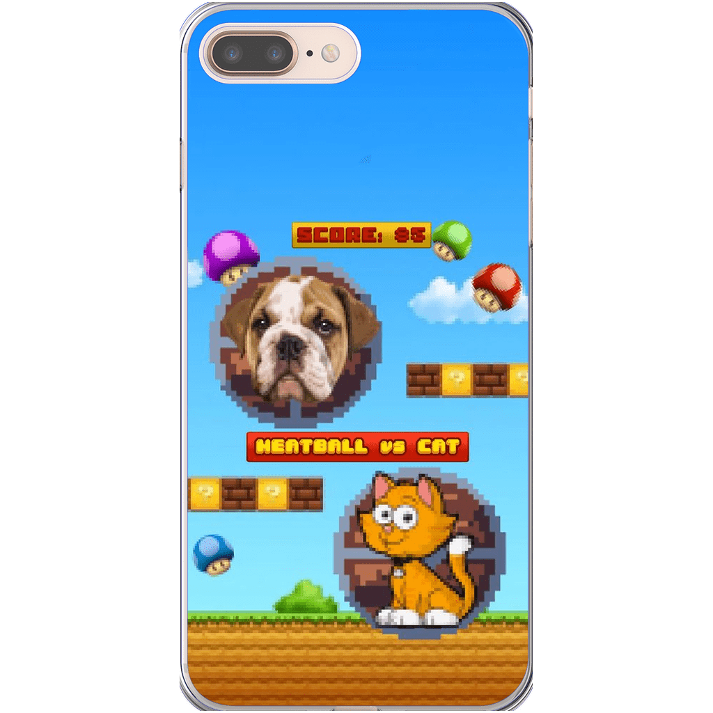 Funda de teléfono para mascotas personalizada con videojuego retro