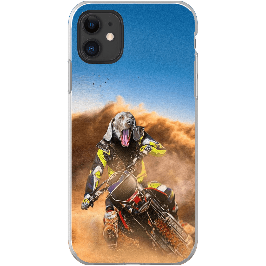 Funda para móvil personalizada &#39;El piloto de motocross&#39;