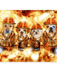 Póster personalizado de 4 mascotas 'Los Bomberos'