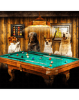 Rompecabezas personalizado de 4 mascotas 'The Pool Players'