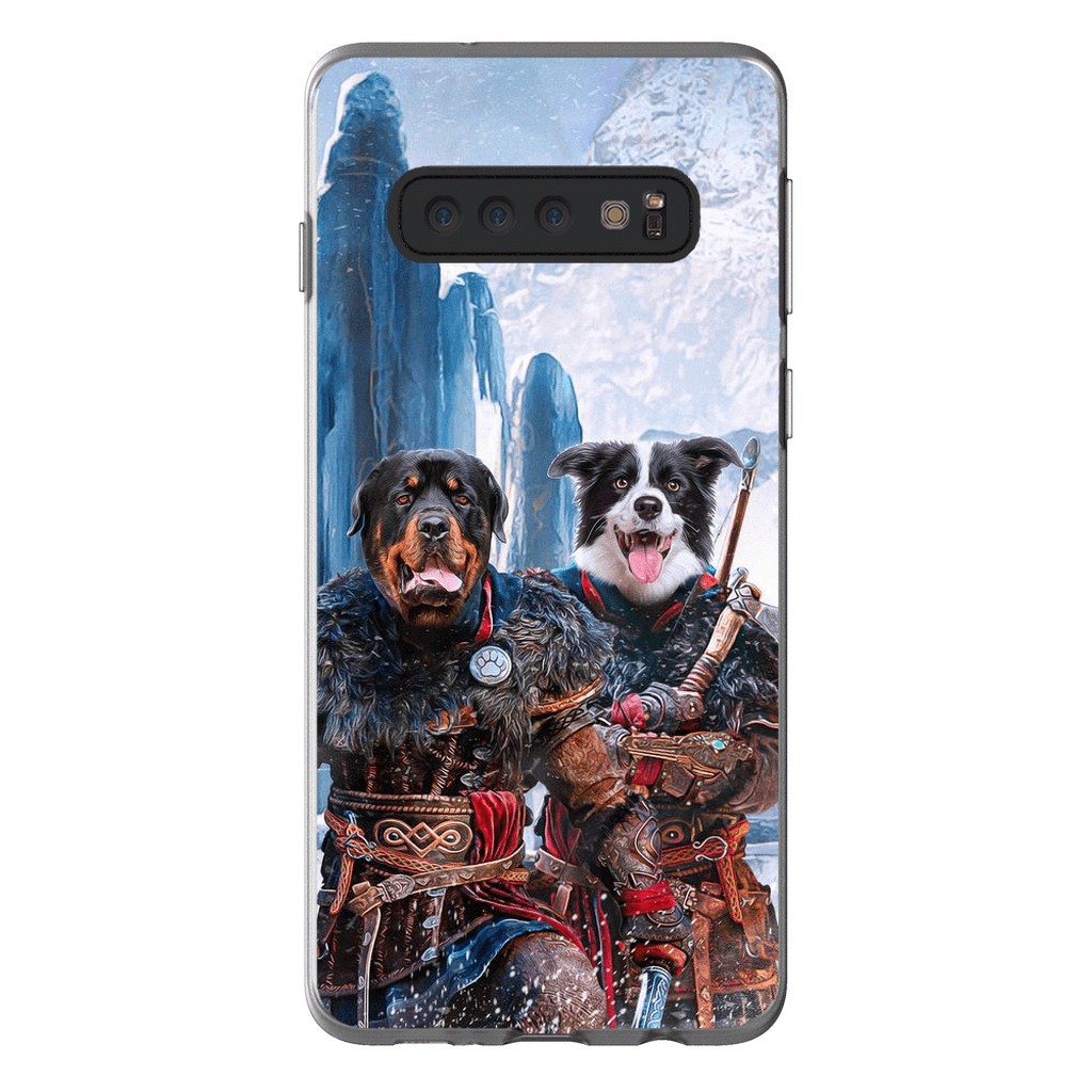 Funda personalizada para teléfono con 2 mascotas &#39;The Viking Warriors&#39;