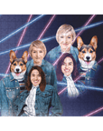 Puzzle personalizado 'Lazer Portrait 1 mascota/humanos (hembras) de los años 80'