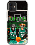 Funda personalizada para teléfono con 2 mascotas 'Boston Walkies'