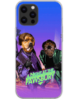 Funda personalizada para teléfono con 2 mascotas 'Una noche en Pawsbury'