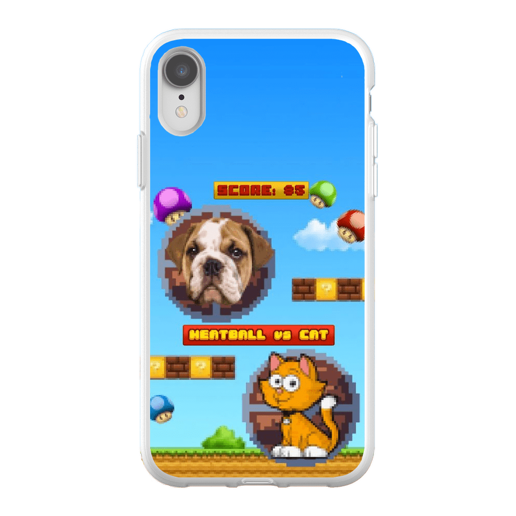 Funda de teléfono para mascotas personalizada con videojuego retro