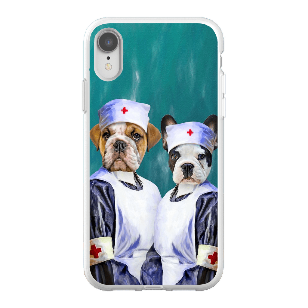 Funda personalizada para teléfono con 2 mascotas &#39;Las enfermeras&#39;