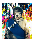 Lienzo personalizado para mascotas 'The Skateboarder'