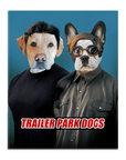 'Trailer Park Dogs 1' Lienzo personalizado para 2 mascotas de pie