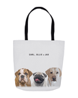 Bolso tote personalizado moderno para 3 mascotas