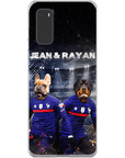 Funda personalizada para teléfono con 2 mascotas 'France Doggos'