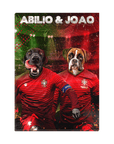 Lienzo de pie personalizado para 2 mascotas 'Portugal Doggos'