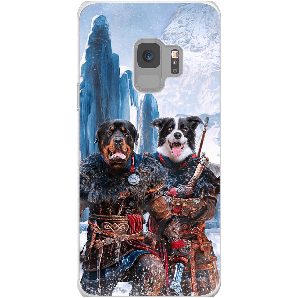 Funda personalizada para teléfono con 2 mascotas &#39;The Viking Warriors&#39;