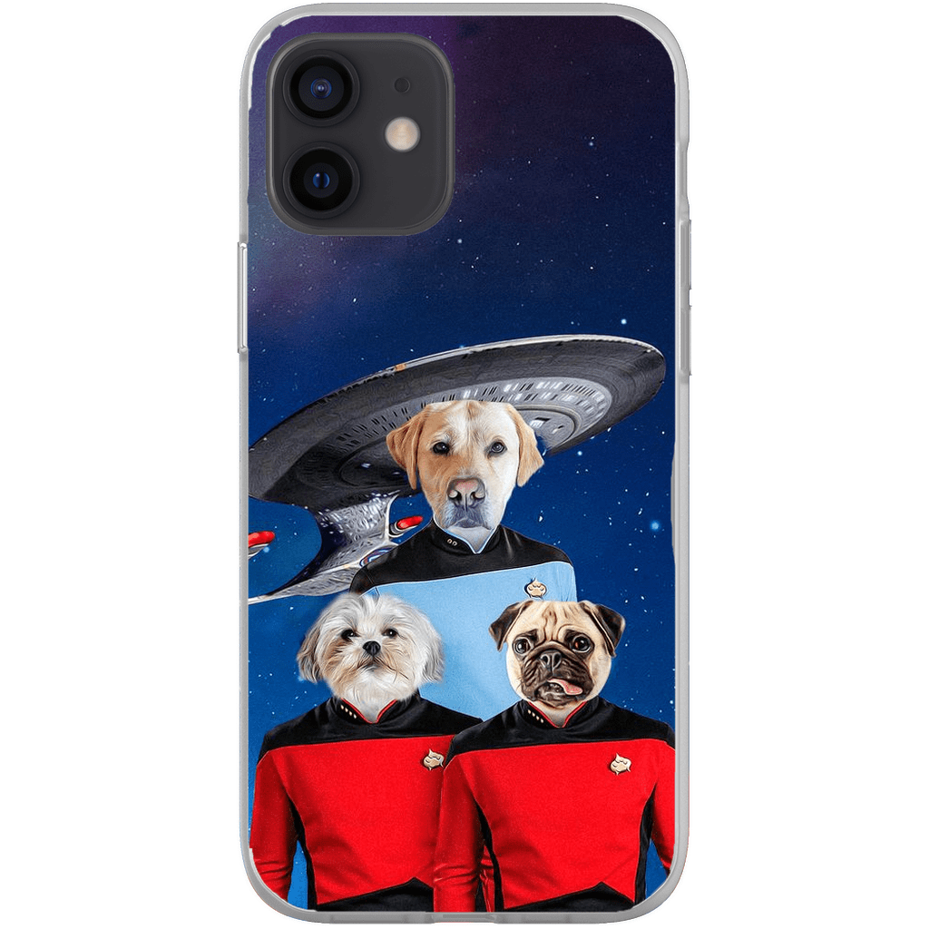 &#39;Doggo-Trek&#39; Funda personalizada para teléfono con 3 mascotas