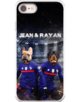 Funda personalizada para teléfono con 2 mascotas 'France Doggos'