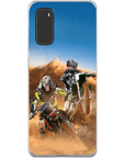 Funda personalizada para teléfono con 2 mascotas 'The Motocross Riders'