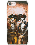 Funda personalizada para teléfono con 2 mascotas 'Los Piratas'