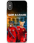 Funda personalizada para teléfono con 2 mascotas 'Russia Doggos'