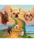 Rompecabezas personalizado de 3 mascotas 'The Rainbow Bridge 3 Pet'