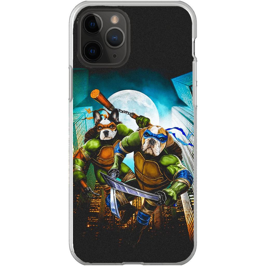 Funda personalizada para teléfono con 2 mascotas &#39;Teenage Mutant Ninja Doggos&#39;