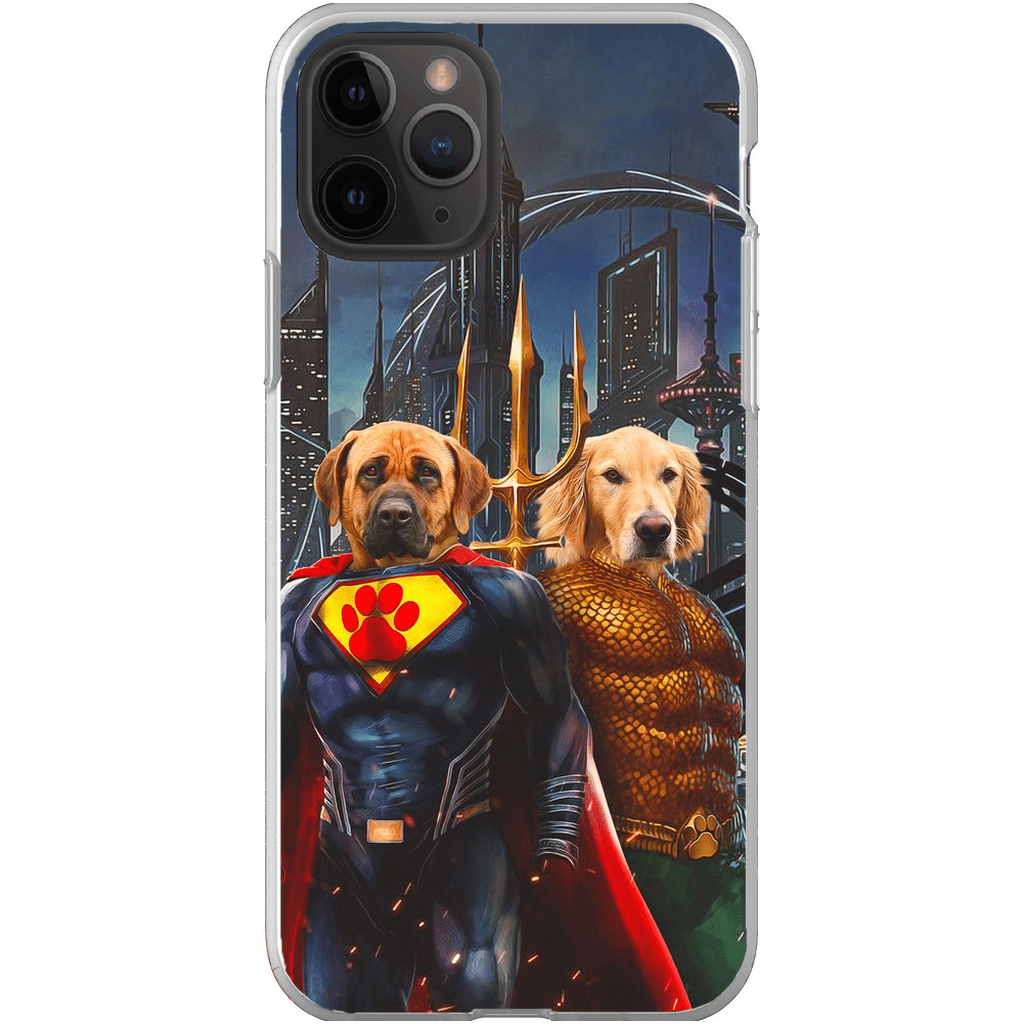 Funda personalizada para teléfono con 2 mascotas &#39;Superdog &amp;amp; Aquadog&#39;