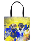 Bolsa de mano personalizada para 2 mascotas 'Los Angeles Doggos'