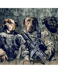 Rompecabezas personalizado de 3 mascotas 'The Army Veterans'